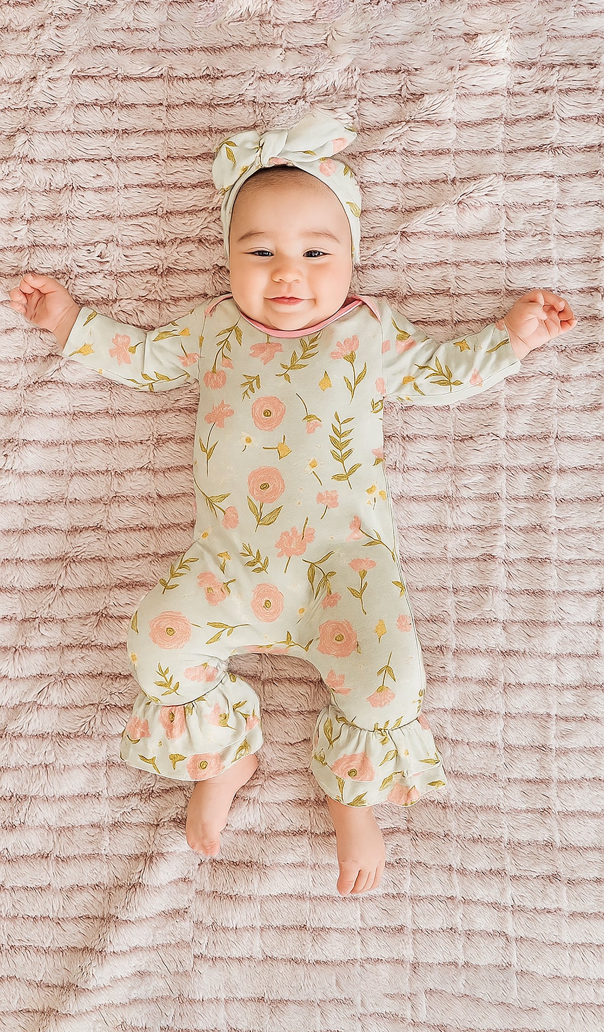 Ruffle Romper Piece Carnation – Everly Grey1