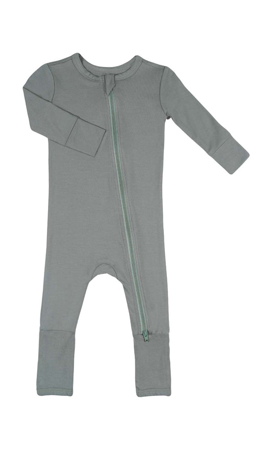 Basil Convertible Romper with long sleeves and zip front.
