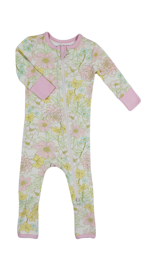 Begonia Convertible Romper with long sleeves and zip front.