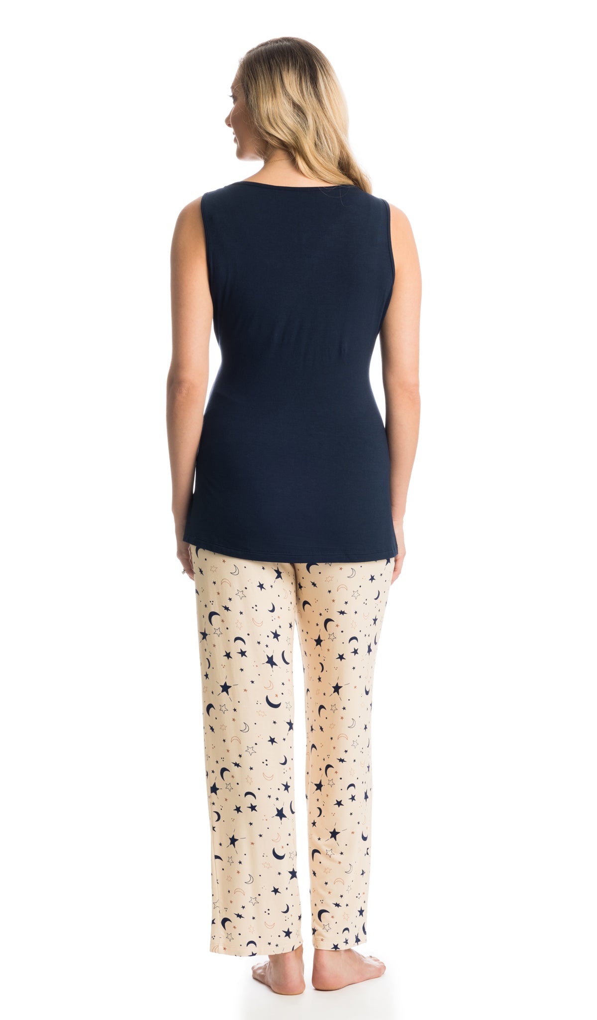 Twinkle Analise 3-Piece Set, back shot of woman wearing tank top and pant.