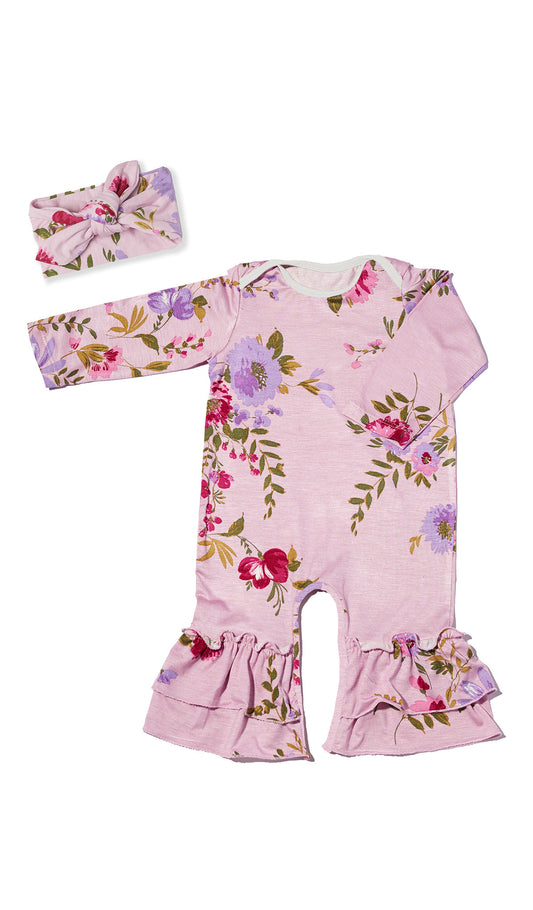 Ruffle Romper 2 Piece - Dusty Rose