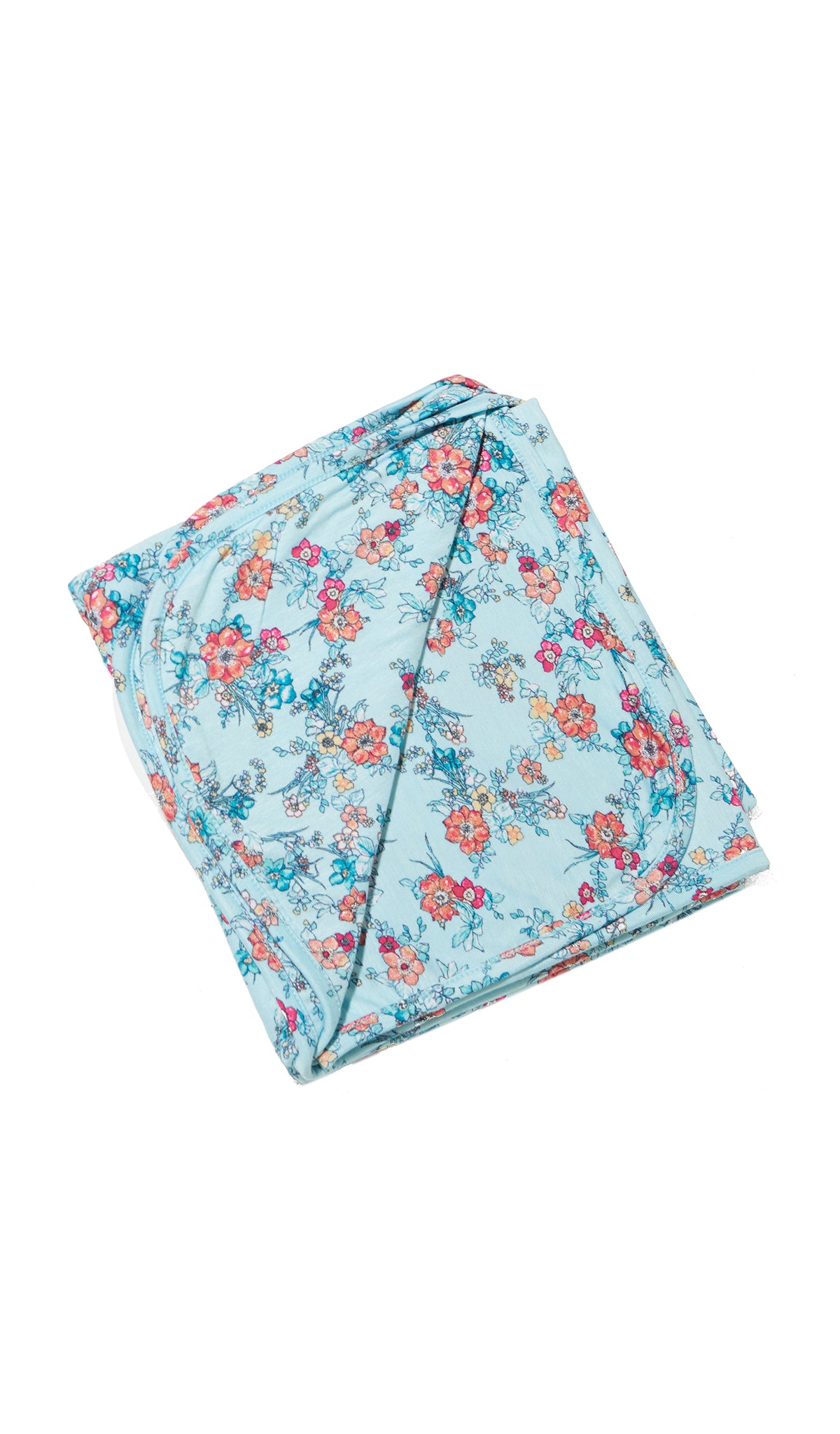 Azure Mist Swaddle Blanket folded into a square.