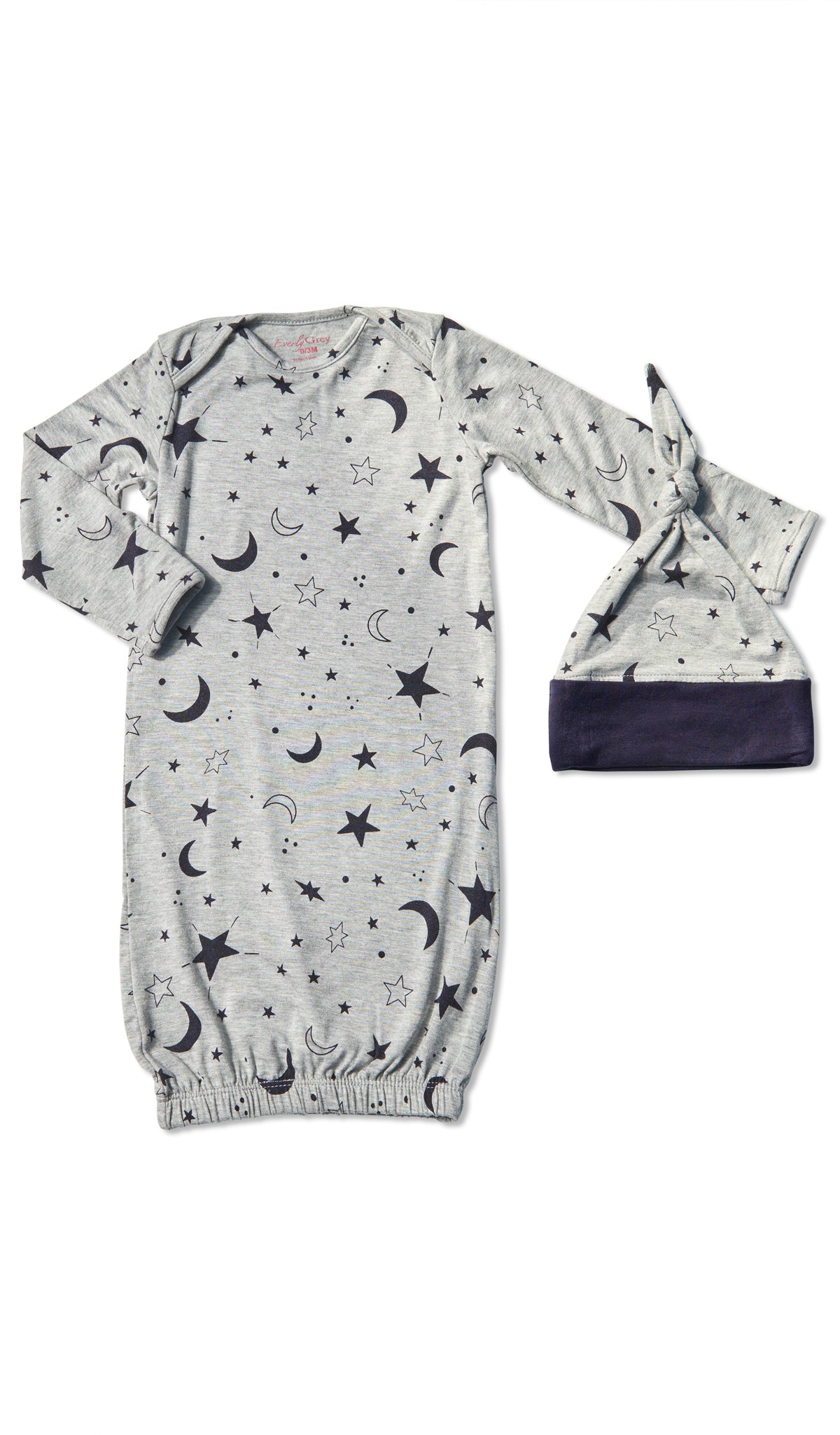 Twinkle Night Carolyn 4-Piece Set, gown and knotted hat for baby.