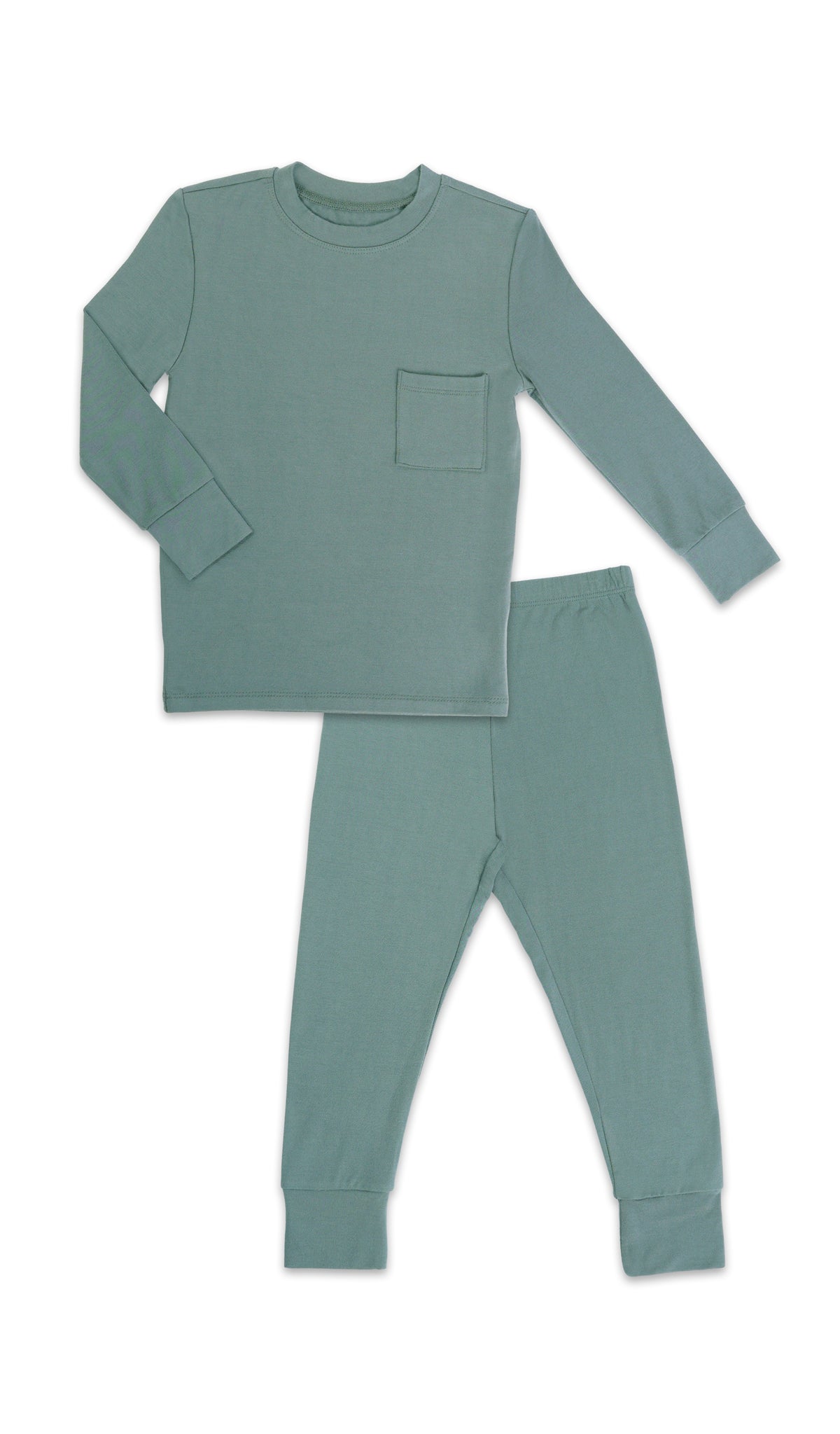 Fog Emerson Kids 2-Piece Pant PJ. Long sleeve top with cuff trim and long pant with cuff trim.