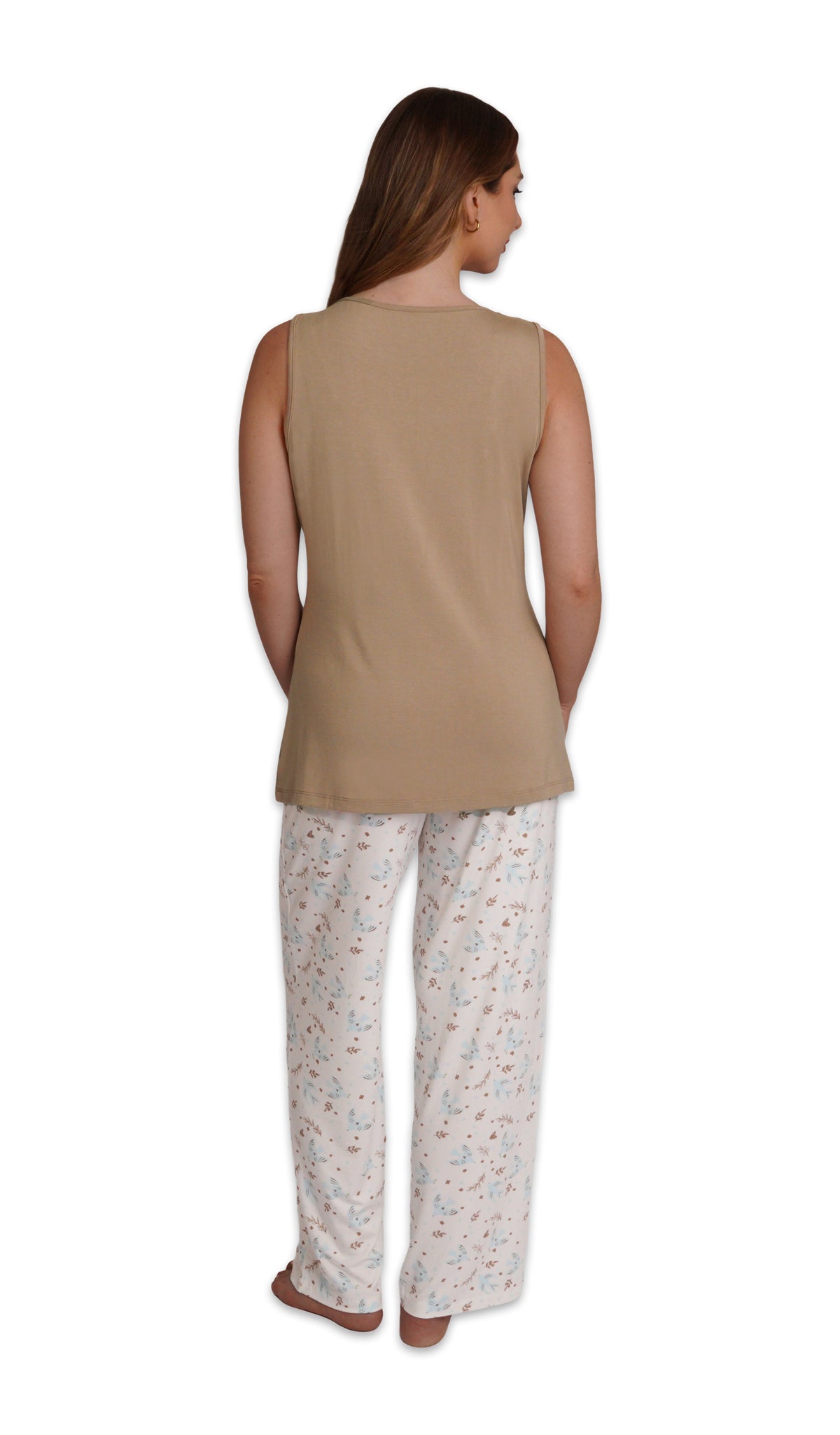 Nest Analise 3-Piece Set, back shot of woman wearing tank top and pant.