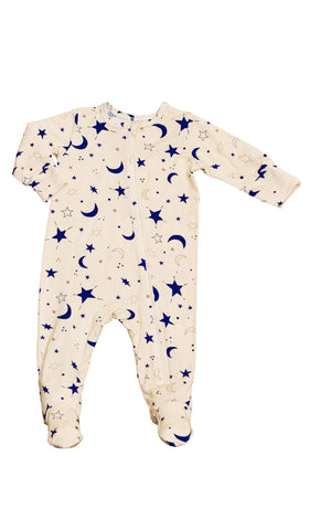 Twinkle Footie with long sleeves and zip front.