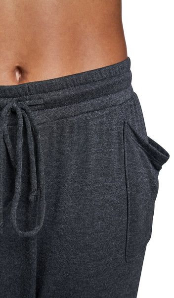 French Terry Charcoal Whitney 2-Piece drawstring waistband and pocket detail.