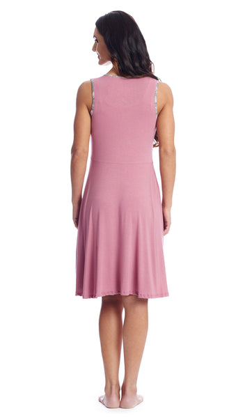 Paisley Dawn Chemise/Robe. Back shot view of woman wearing chemise.