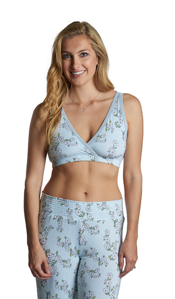 Baby's Breath Paisley 3-Pack. Detail shot of woman wearing Baby's Breath print bra and matching pant.
