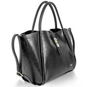 Beau Caris Black Vegan Leather Diaper Bag - Final Sale